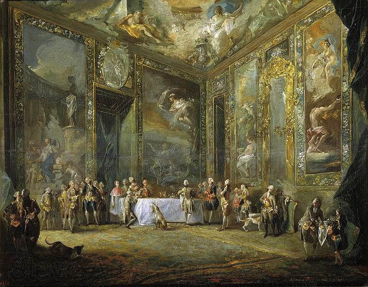 Luis Paret y alcazar Carlos III comiendo ante su corte